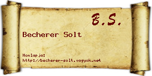 Becherer Solt névjegykártya